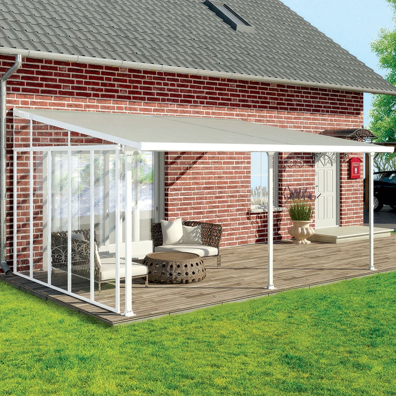 Product photograph of 13 Palram Canopia Patio Cover Side Wall Series 4 - White from Buy Sheds Direct