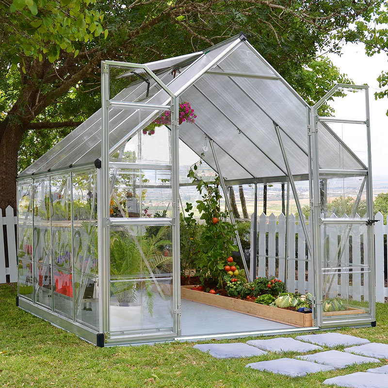 Product photograph of 8 X 8 Palram Canopia Balance Silver Greenhouse 2 47m X 2 44m from Buy Sheds Direct