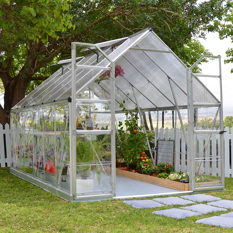 Product photograph of 8 X 12 Palram Canopia Balance Silver Greenhouse 3 67m X 2 44m from Buy Sheds Direct