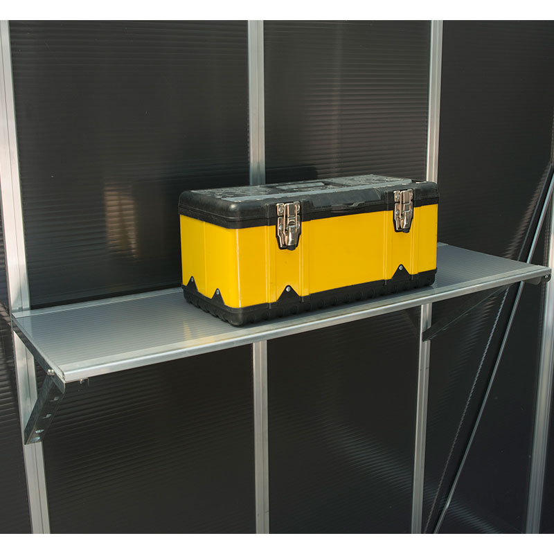 Product photograph of Palram Canopia Yukon Shed Shelving from Buy Sheds Direct