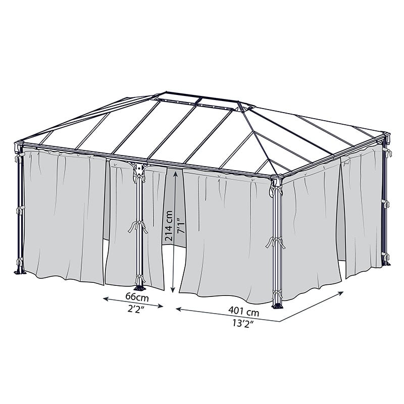 Palram Canopia Gazebo Netting for Milano 4300 and Martinique 5000 Gazebos Technical Drawing