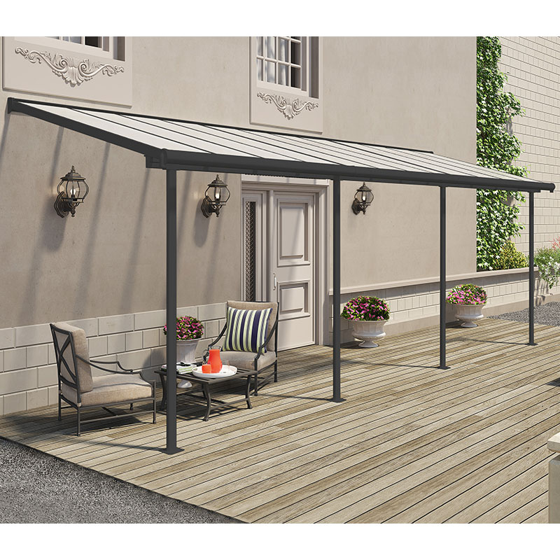 Product photograph of 7 X 22 Palram Canopia Sierra Grey Clear Patio Cover 2 28m X 6 71m from Buy Sheds Direct