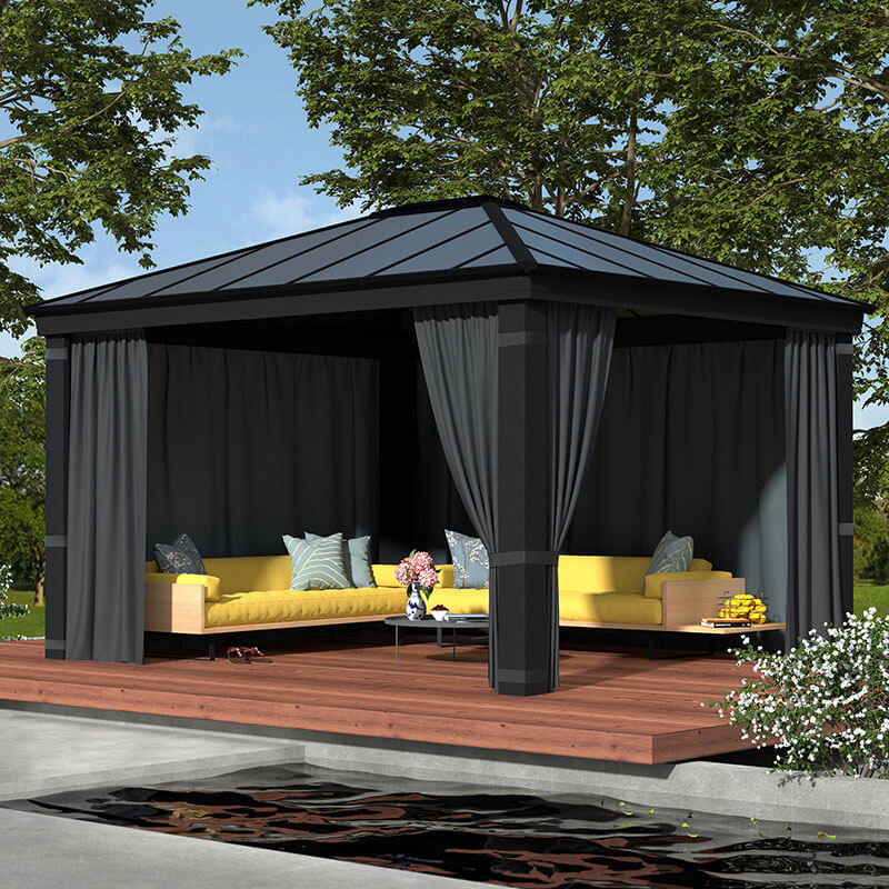 Product photograph of Palram Canopia Gazebo Curtains Set For Dallas 4300 Garden Gazebo from Buy Sheds Direct