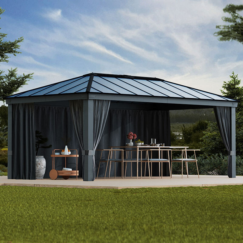 Product photograph of Palram Canopia Gazebo Curtains Set For Dallas 6100 Garden Gazebo from Buy Sheds Direct
