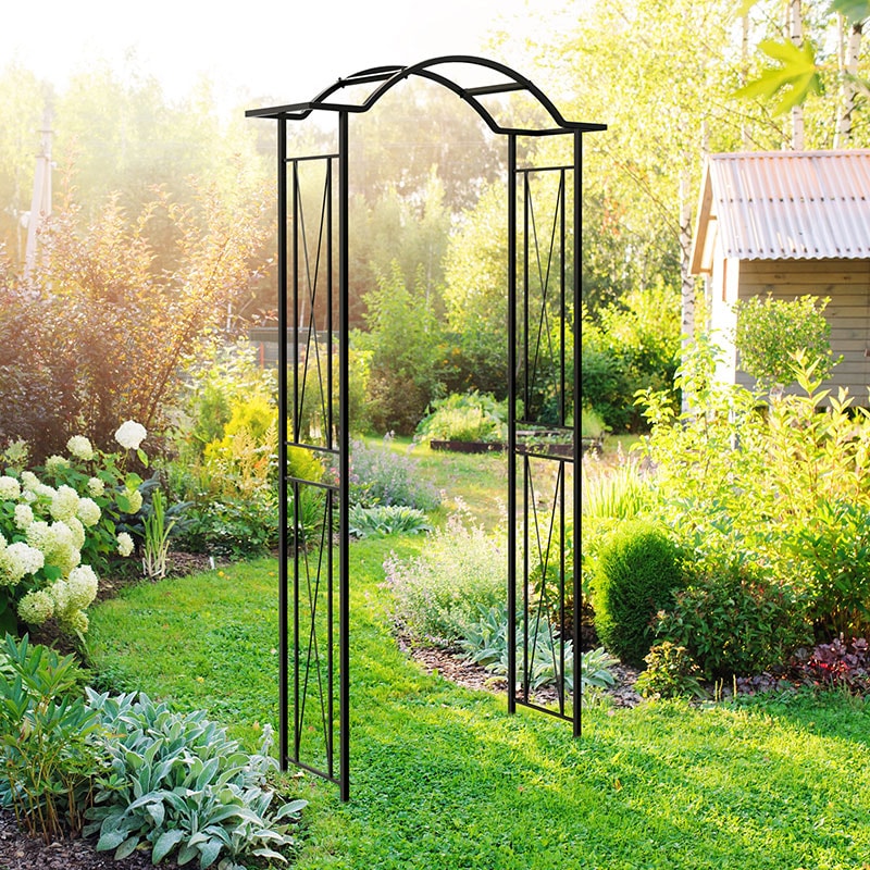 Product photograph of Panacea Camberwell Wave Top Metal Garden Arch 7 4 X 4 from Buy Sheds Direct
