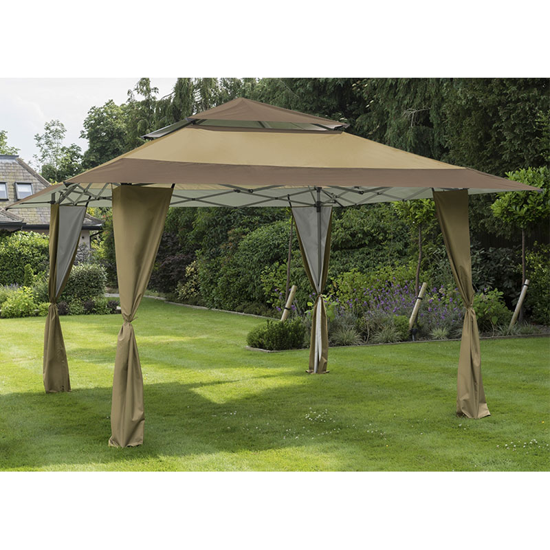 Product photograph of 13 X 13 Garden Must Haves Got It Covered Pop Up Gazebo - Brown 4m X 4m from Buy Sheds Direct