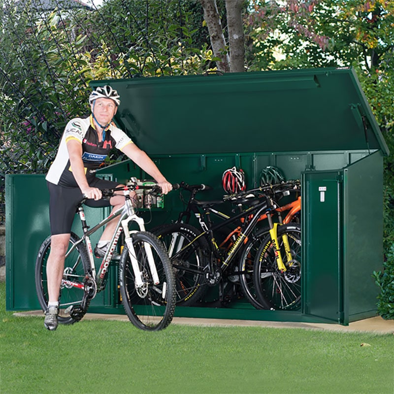 Product photograph of 7 5 X 3 4 Asgard Access Plus Metal Bike Shed - 4 Bikes 2 3m X 1m from Buy Sheds Direct