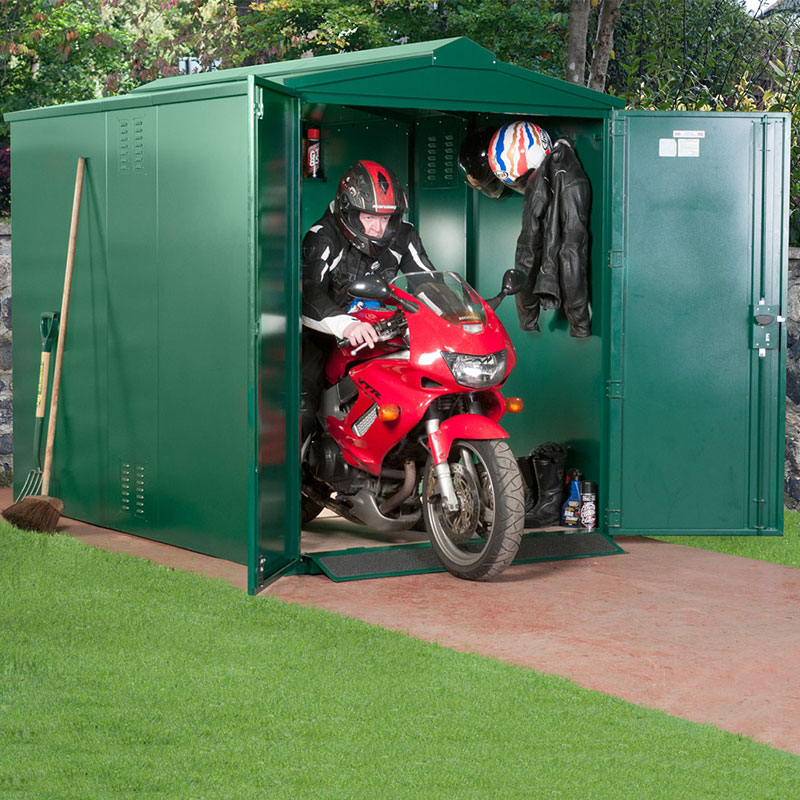 Product photograph of 5 2 X 9 Asgard Secure Motorbike Garage 1 58m X 2 74m from Buy Sheds Direct