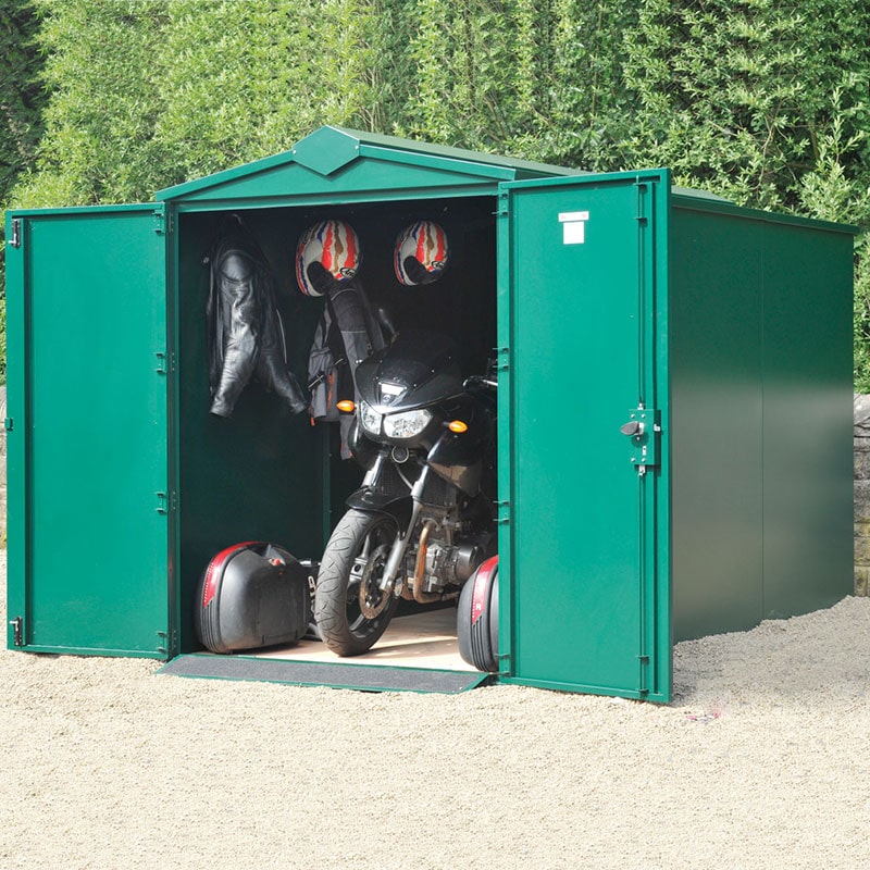 Product photograph of 5 2 X 10 11 Asgard Secure Motorbike Garage Plus 1 52m X 3 33m from Buy Sheds Direct