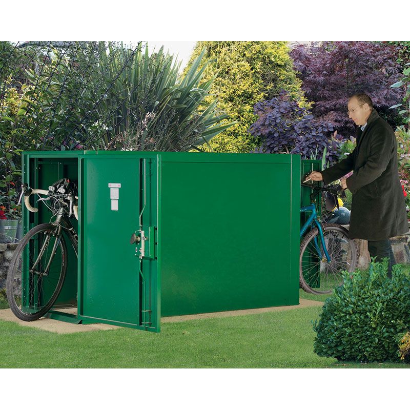 Product photograph of 2 11 X 6 3 Asgard Premium Double Ended Metal Bike Shed 0 9m X 1 9m from Buy Sheds Direct