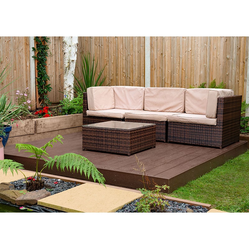 Product photograph of Forest 8 X 8 Composite Decking Kit - Brown 2 4m X 2 4m from Buy Sheds Direct