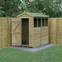 6' x 4' Forest 4Life 25yr Guarantee Overlap Pressure Treated Apex Wooden Shed - 4 Windows (1.88m x 1.34m)