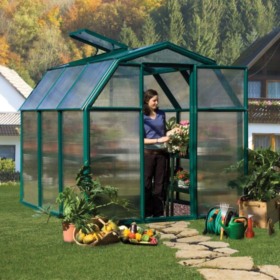 Rion EcoGrow 6x6 Green Greenhouse with Resin Frame
