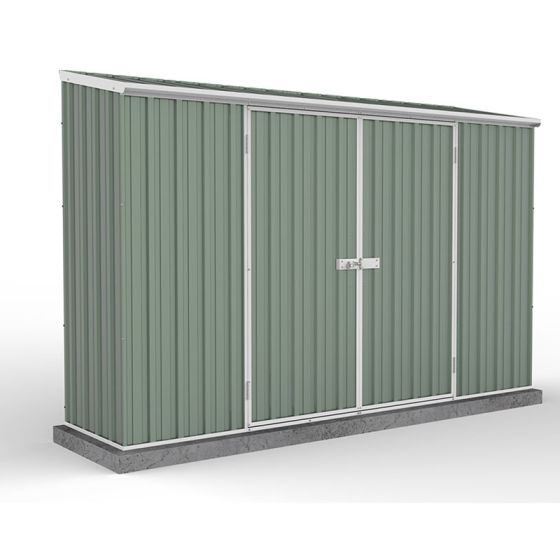9'10 x 5' Absco Space Saver Pent Double Door Metal Shed - Pale Eucalyptus (3m x 1.52m)