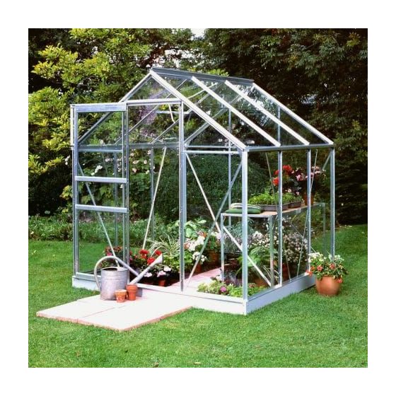 6x6 Aluminium Frame Horticultural Glass Greenhouse