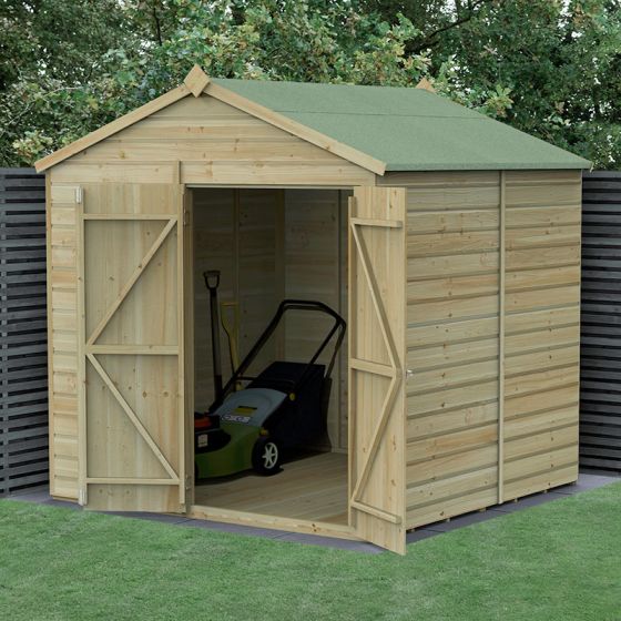 7' x 7' Forest Beckwood 25yr Guarantee Shiplap Pressure Treated Windowless Double Door Apex Wooden Shed (2.28m x 2.12m)