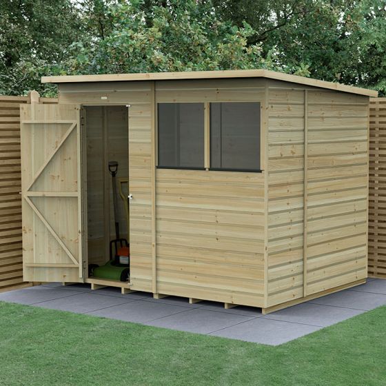 8 x 6 Forest Beckwood 25yr Guarantee Shiplap Pressure Treated Pent Wooden Shed