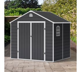 8' x 6' Lotus Sono Plastic Garden Shed with Foundation Kit (2.41m x 1.9m)
