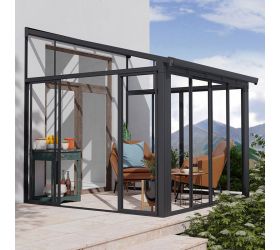 10' x 10' Palram Canopia SanRemo Grey Lean-To Conservatory (3.05m x 3.05m)
