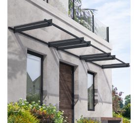 15' x 3' Palram Canopia Nancy 4500 Door Canopy - Grey (4.52m x 0.94m)