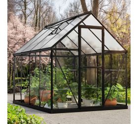 6' x 8' Palram Canopia Hybrid Walk In Black Polycarbonate Greenhouse (1.85m x 2.47m)