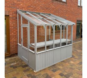 6'1 x 7'10 Coppice Hatfield Lean To Painted Wooden Greenhouse (1.86m x 2.4m)
