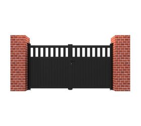 Partial Privacy Premium Aluminium Driveway Double Gates - Black