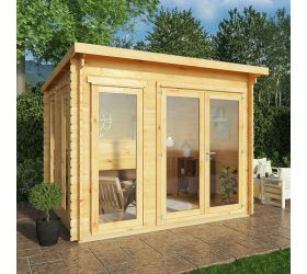 Mercia Studio 3m x 3m Double Glazed Pent Log Cabin (28mm)