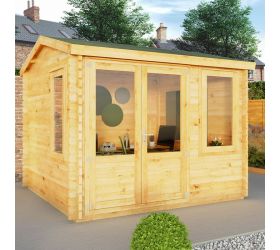 Mercia Elite 3m x 3m Double Glazed Garden Office Log Cabin (28mm)