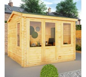 Mercia Elite 3m x 3m Double Glazed Garden Office Log Cabin (44mm)