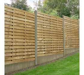 6' x 6' Forest Essential Double Slatted Fence Panel (1.83m x 1.83m)