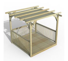 8' x 8' Forest Pergola Deck Kit with Canopy No. 3 (2.4m x 2.4m)
