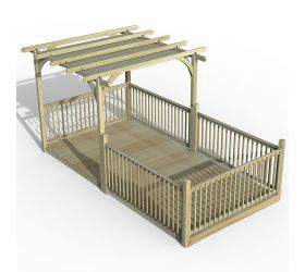 8' x 16' Forest Pergola Deck Kit with Canopy No. 13 (2.4m x 4.8m)