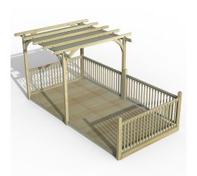 16' x 8' Forest Large Pergola Deck Kit with Canopy (4.88m x 2.44m)