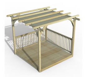 8' x 8' Forest Small Pergola Deck Kit with Canopy (2.4m x 2.4m)