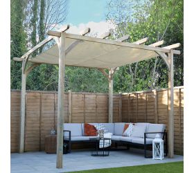 Forest Large Ultima Wooden Garden Pergola with Canopy 12' x 12'