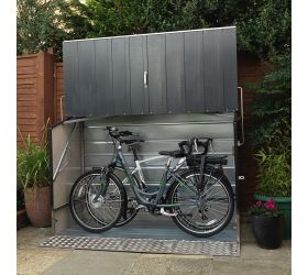 6'4 x 2'9 Trimetals Protect A Cycle Metal Bike Shed with Ramp - Anthracite (1.95m x 0.88m)
