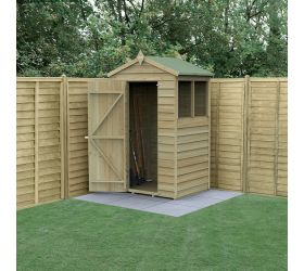 4' x 3' Forest 4Life 25yr Guarantee Overlap Pressure Treated Apex Wooden Shed (1.34m x 1m)