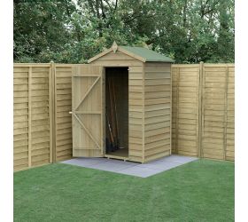 4' x 3' Forest 4Life 25yr Guarantee Overlap Pressure Treated Windowless Apex Wooden Shed (1.34m x 1m)
