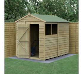8' x 6' Forest 4Life 25yr Guarantee Overlap Pressure Treated Apex Wooden Shed (2.42m x 1.99m)