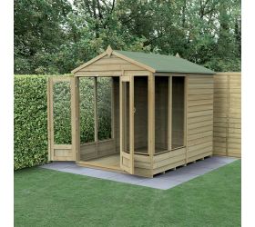 8' x 6' Forest 4Life 25yr Guarantee Double Door Apex Summer House - 5 Windows (2.42m x 1.99m)