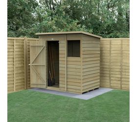 6' x 4' Forest 4Life 25yr Guarantee Overlap Pressure Treated Pent Wooden Shed (1.98m x 1.4m)