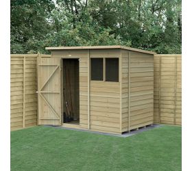 7' x 5' Forest 4Life 25yr Guarantee Overlap Pressure Treated Pent Wooden Shed (2.26m x 1.7m)