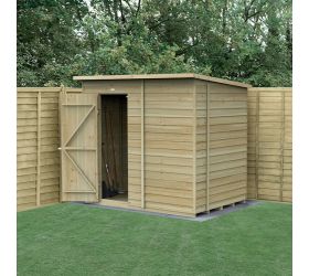 7' x 5' Forest 4Life 25yr Guarantee Overlap Pressure Treated Windowless Pent Wooden Shed (2.26m x 1.7m)