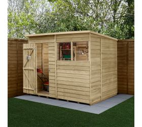 8' x 6' Forest 4Life 25yr Guarantee Overlap Pressure Treated Pent Wooden Shed (2.51m x 2.04m)