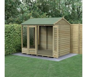8' x 6' Forest 4Life 25yr Guarantee Double Door Reverse Apex Summer House (2.42m x 1.99m)
