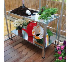Palram Silver Steel Work Bench for Greenhouses