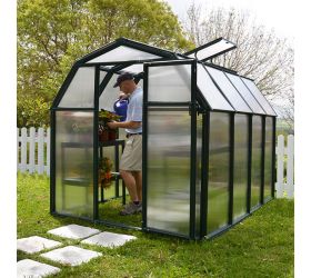 6'x8' Palram Canopia Rion EcoGrow Green Greenhouse with Resin Frame