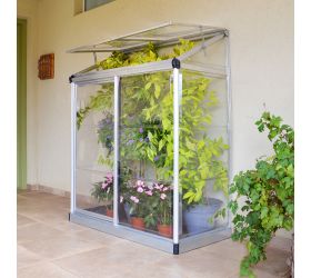 4x2 Palram Lean To Silver Mini Greenhouse 