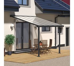 10'x10' (3x3m) Palram Olympia Grey Patio Cover With Clear Panels 